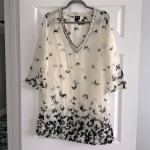 YUKA Beach swimsuit, cover up, sheer size large beautiful!